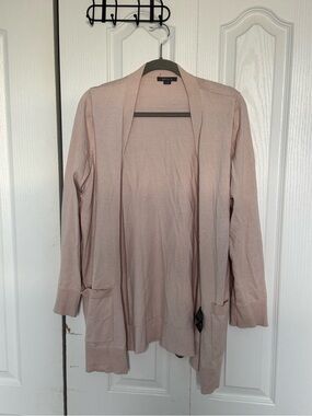 Matty M Open Front Long Cardigan Sweater - Light Pink